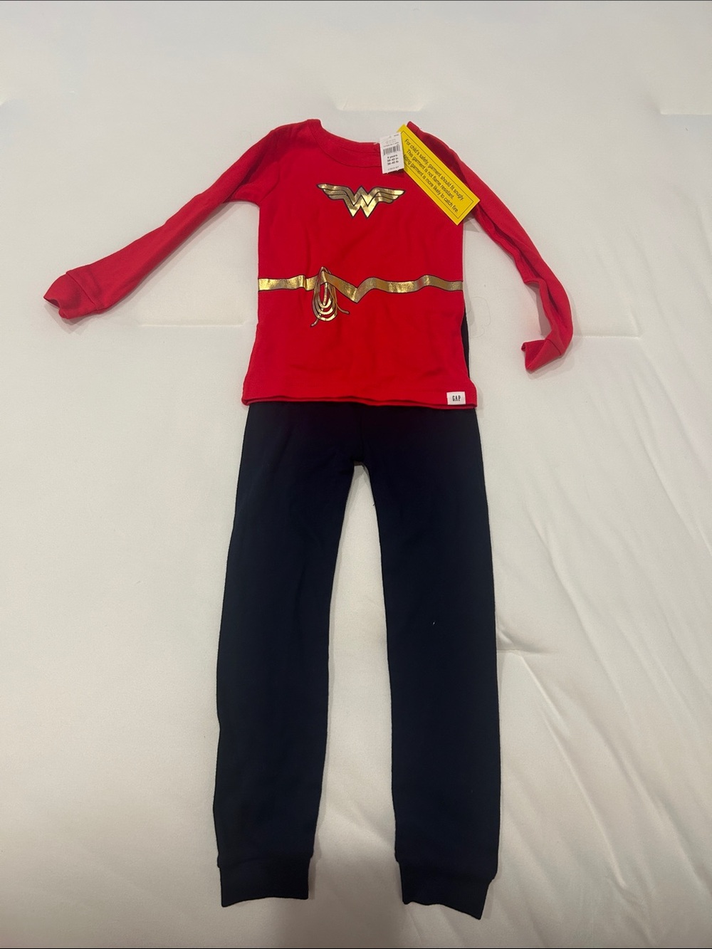 GAP Red & Gold Superhero Wonder Woman Pajama Set with Blue Pants